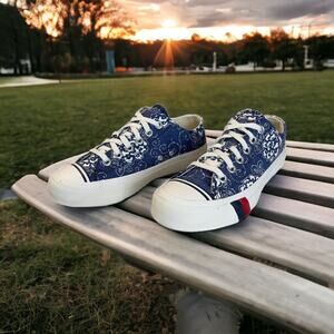 Pro Keds Blue Floral Canvas Sneaker Mens 6M 10.5M | Womens 8M 12.5M